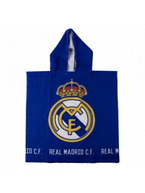 Poncho azul del Real Madrid con escudo