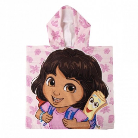 Poncho rosa de microfibra con Dora la Exploradora
