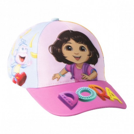 Gorra rosa de Dora la Exploradora con visera curva