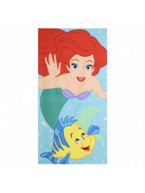 Serviette en microfibre bleue avec design de la Princesse Ariel