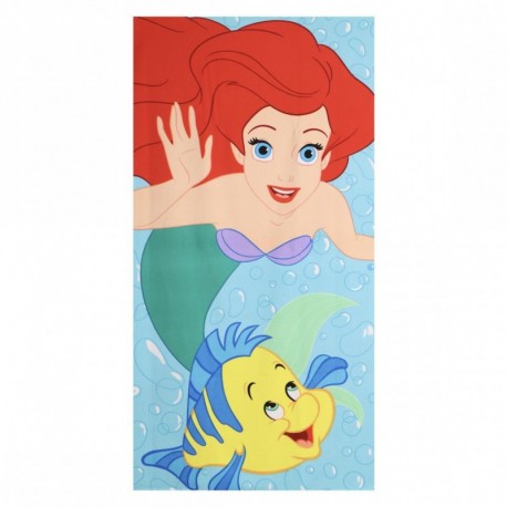 Serviette en microfibre bleue avec design de la Princesse Ariel