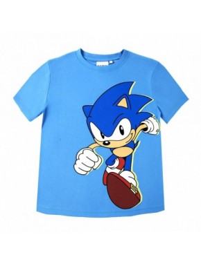 T-shirt bleu Sonic pour enfants de 6 à 12 ans