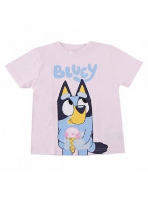 Camiseta rosa de Bluey con helado para niños