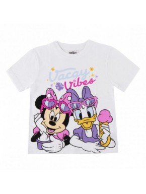 Camiseta branca da Minnie e Daisy para meninas