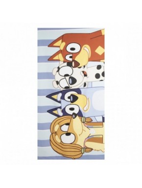 Serviette en microfibre bleu clair avec personnages de Bluey