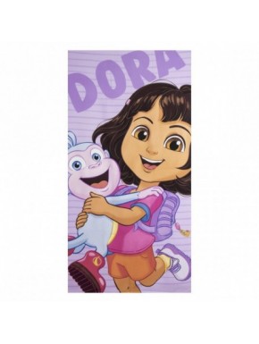 Serviette violette de Dora l'Exploratrice avec Babouche