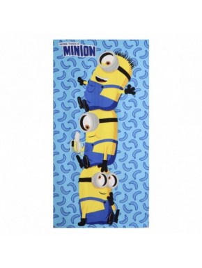 Toalla de microfibra Minions multicolor con estampado de bananas