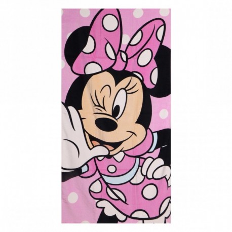 Serviette en coton rose avec design de Minnie Mouse