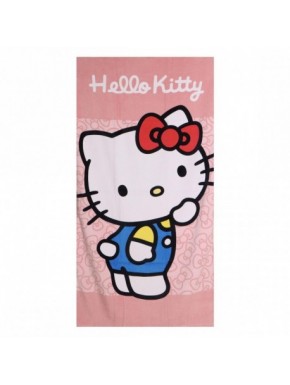 Toalha de algodão rosa com design Hello Kitty