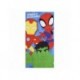 Serviette bleue en microfibre avec Spidey et ses amis