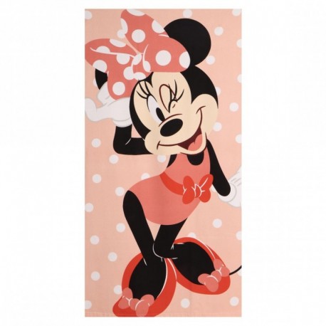 Toalha de microfibra Minnie Mouse coral