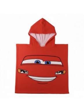 Poncho rojo de Cars con Rayo McQueen y número 95