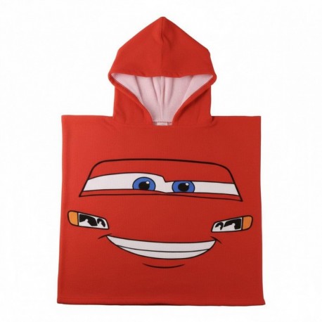 Poncho rojo de Cars con Rayo McQueen y número 95