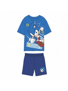 Ensemble t-shirt et short Sonic bleu pour enfants