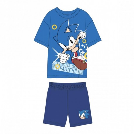 Ensemble t-shirt et short Sonic bleu pour enfants