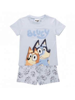 Pyjama court Bluey pour enfants en bleu avec imprimé