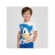 Pijama curto do Sonic em branco e azul para crianças