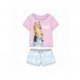 Pyjama court Bluey pour enfants avec t-shirt rose et short bleu