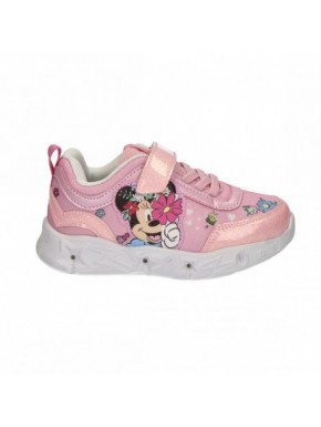 Baskets roses Minnie avec lumières et fermeture velcro