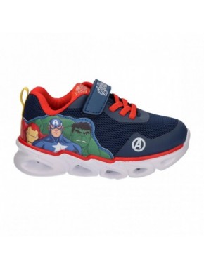 Chaussures de sport Avengers avec lumières, design bleu et rouge