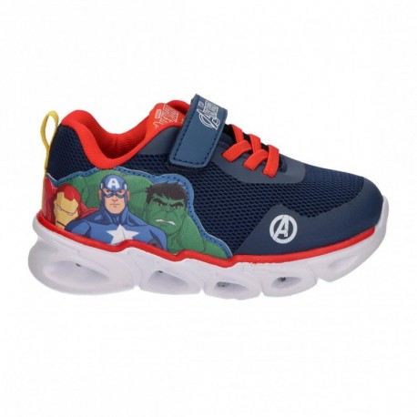 Chaussures de sport Avengers avec lumières, design bleu et rouge