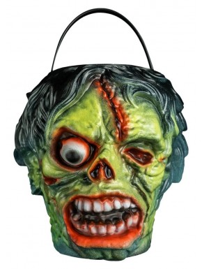 Cubeta de dulces Mabry Monsters verde y roja