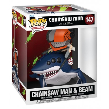 Funko Pop de Chainsaw Man chevauchant Beam