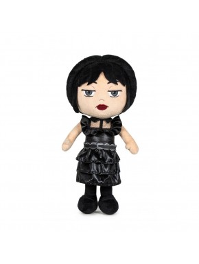 Peluche de Wednesday con vestido de fiesta negro, 32 cm