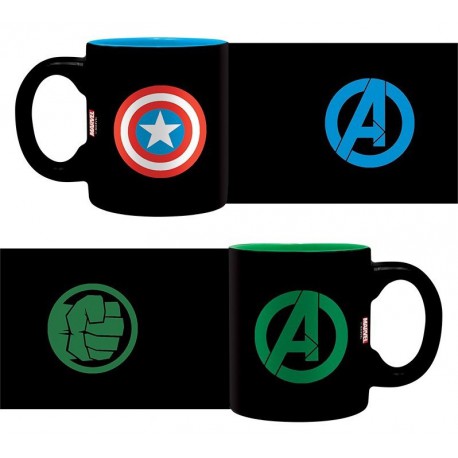 Set 2 mini mugs Captain America and Hulk Avengers