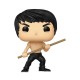 Figura de vinil Bruce Lee POP! 9 cm segurando um bastão