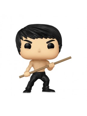 Figura de vinil Bruce Lee POP! 9 cm segurando um bastão