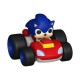 Figura Sonic The Hedgehog diecast em carro 5 cm