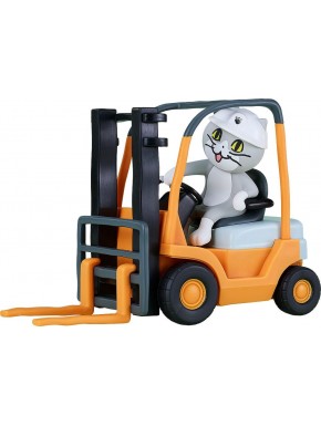 Estatua de PVC Shigoto Neko en carretilla elevadora