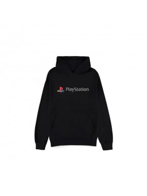 Sudadera negra con capucha y logo PlayStation en XL
