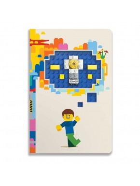 Cuaderno LEGO Minifigures con diseño colorido y personaje