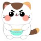 Peluche Gato Divertido con Sopa de 25 cm