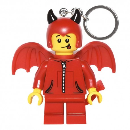 Llavero LEGO Minifigura Little Devil rojo con luces