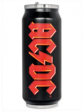 Botella negra con logo AC/DC rojo