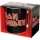Caneca de cerâmica preta com logo Iron Maiden