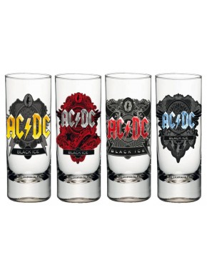 Pack de 4 vasos de chupitos AC/DC Black Ice