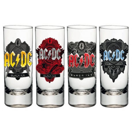 Pack de 4 vasos de chupitos AC/DC Black Ice