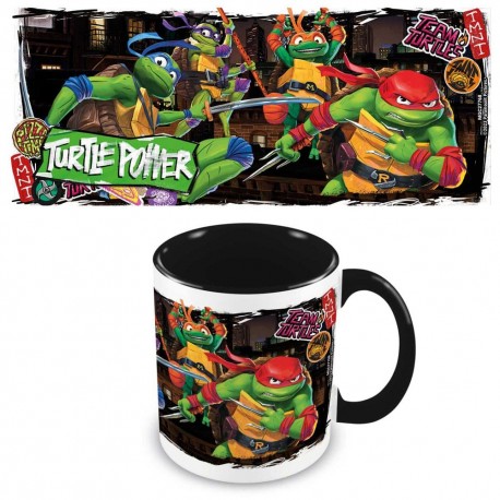Caneca de cerâmica Tartarugas Ninja Mutant Mayhem com design colorido