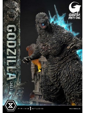 Diorama de Godzilla Minus One com luz e detalhes LED