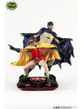 Estátua de PVC de Batman e Robin de 1966, 23 cm