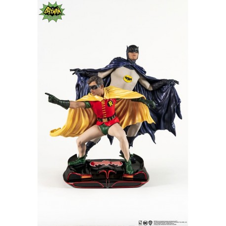 Estátua de PVC de Batman e Robin de 1966, 23 cm