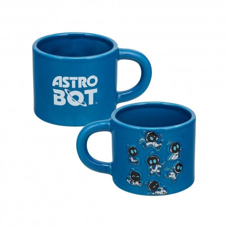 Taza azul con relieve de Astro Bot