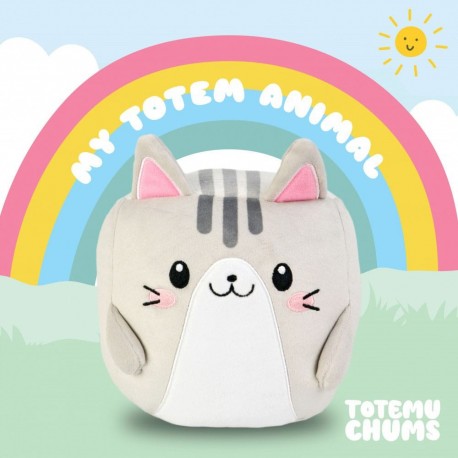 Pelúcia gato Totemu Chums Kawaii de 19 cm