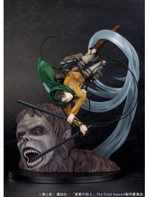 Estátua de Levi vs Beast Titan de Attack on Titan