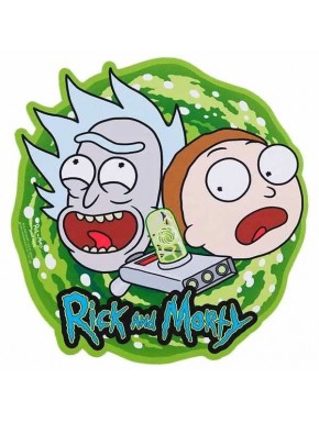 Tapete de rato quadrado Rick e Morty com design de portal