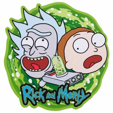 Tapete de rato quadrado Rick e Morty com design de portal